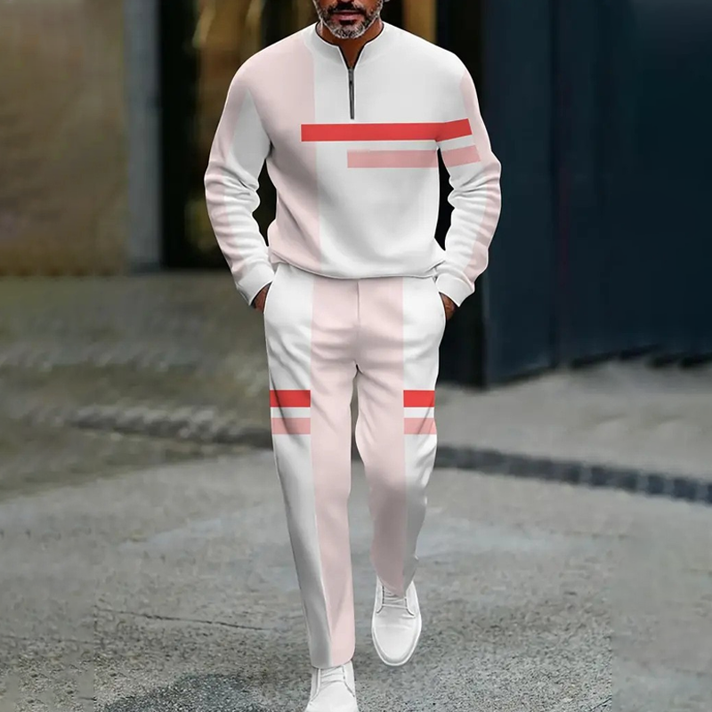 🔥NOUVEAUTÉ 2026 - 60% DE RÉDUCTION🔥Ensemble de jogging homme avec demi-zip et blocs de couleur