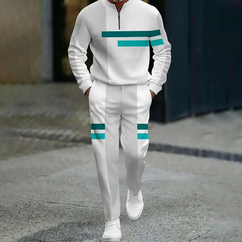 🔥NOUVEAUTÉ 2026 - 60% DE RÉDUCTION🔥Ensemble de jogging homme avec demi-zip et blocs de couleur