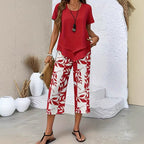 🥳 SOLDES D'ÉTÉ EXCEPTIONNELLES 🥳💞 PLUS DE 50 000 VENDUS ! 💥 50 % DE RÉDUCTION ! 🔥 Ensemble décontracté composé d'une tunique à col rond et d'un pantalon large.