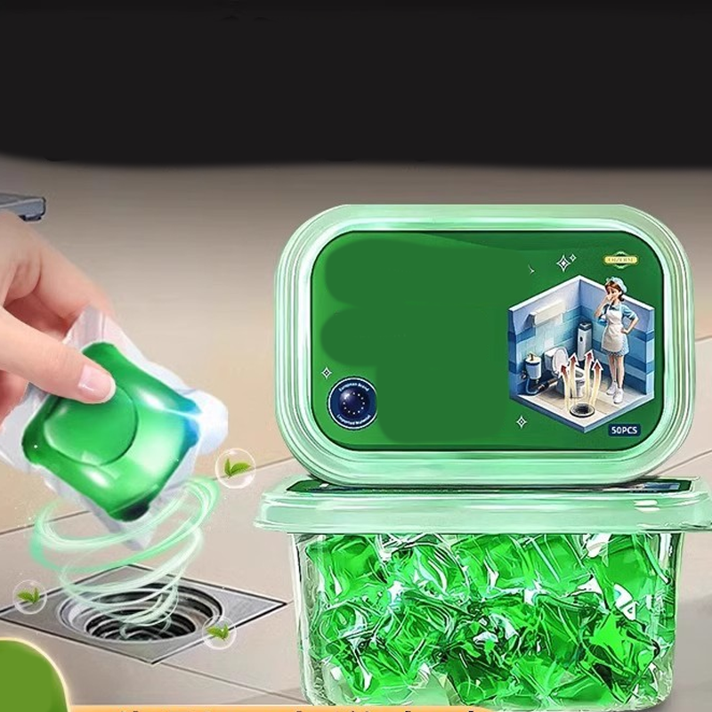 🏠💧 Capsules désodorisantes pour canalisations | Enzymes bioactives et film hydrosoluble | Aident à neutraliser les mauvaises odeurs | 50 pièces 🚰✨