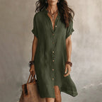 🌸 Robe chemise à manches courtes pour femme : votre nouvelle pièce indispensable ✨