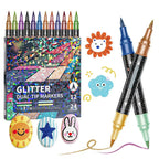 🎨Feutres pinceaux à paillettes🥇✨ : créez des œuvres d'art scintillantes en toute simplicité 🥳(🌈24-96 couleurs | Trait fluide sans bavures | Ne transpercent pas le papier📝)