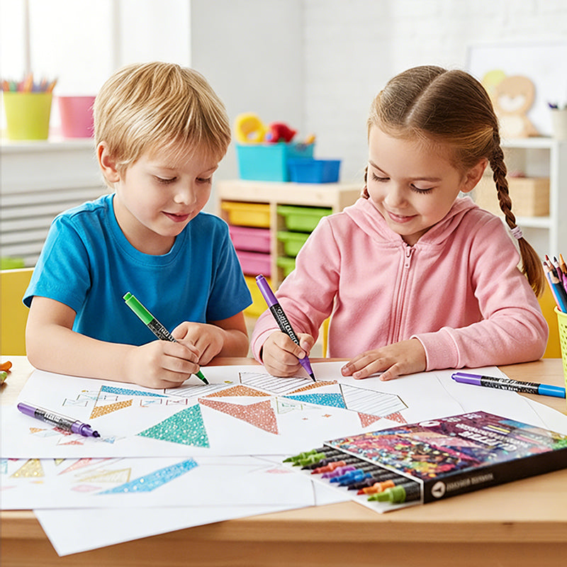🎨Feutres pinceaux à paillettes🥇✨ : créez des œuvres d'art scintillantes en toute simplicité 🥳(🌈24-96 couleurs | Trait fluide sans bavures | Ne transpercent pas le papier📝)