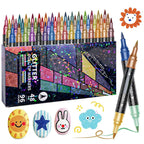 🎨Feutres pinceaux à paillettes🥇✨ : créez des œuvres d'art scintillantes en toute simplicité 🥳(🌈24-96 couleurs | Trait fluide sans bavures | Ne transpercent pas le papier📝)
