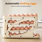🥚Rangement d'Œufs pour Réfrigérateur à Gravité Automatique – Capacité ~30 Œufs, PP Alimentaire, 32x18x7cm, Système FIFO, Profil Mince – 4 Couleurs, 3 Versions 🏠💫
