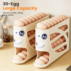 🥚Rangement d'Œufs pour Réfrigérateur à Gravité Automatique – Capacité ~30 Œufs, PP Alimentaire, 32x18x7cm, Système FIFO, Profil Mince – 4 Couleurs, 3 Versions 🏠💫