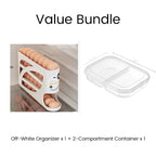 🥚Rangement d'Œufs pour Réfrigérateur à Gravité Automatique – Capacité ~30 Œufs, PP Alimentaire, 32x18x7cm, Système FIFO, Profil Mince – 4 Couleurs, 3 Versions 🏠💫
