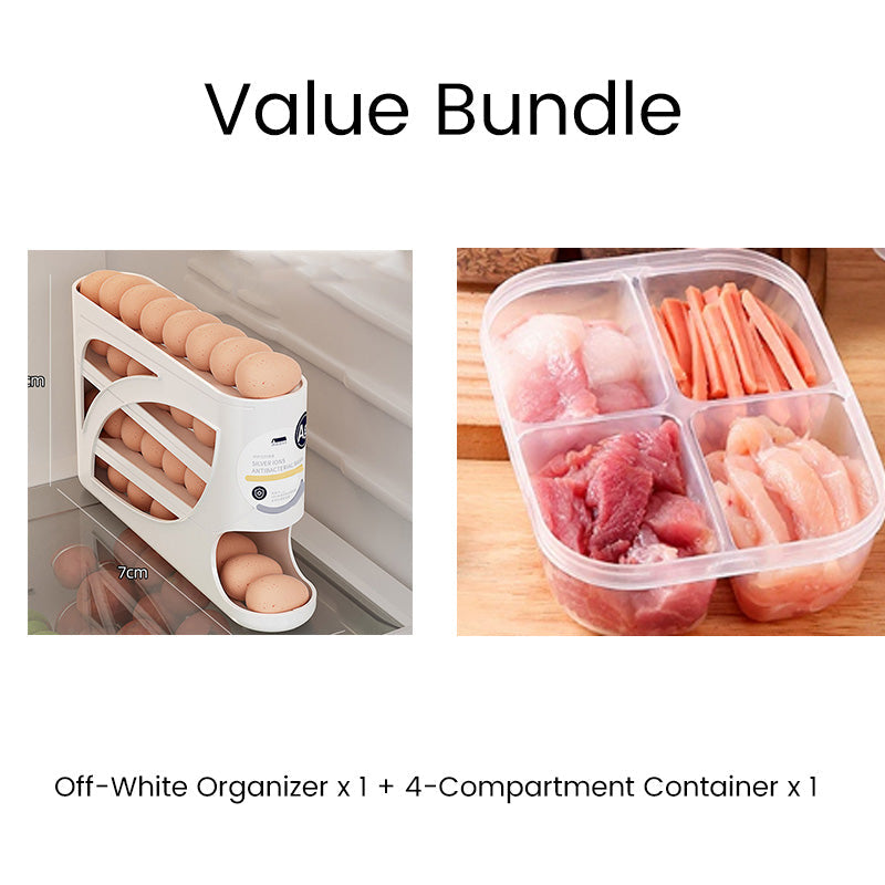 🥚Rangement d'Œufs pour Réfrigérateur à Gravité Automatique – Capacité ~30 Œufs, PP Alimentaire, 32x18x7cm, Système FIFO, Profil Mince – 4 Couleurs, 3 Versions 🏠💫