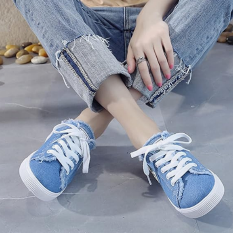 👟 50 % DE RÉDUCTION MAINTENANT ! 👖 Baskets mule en jean pour femme : faciles à enfiler, avec une semelle confortable et parfaites pour un look estival décontracté ☀️