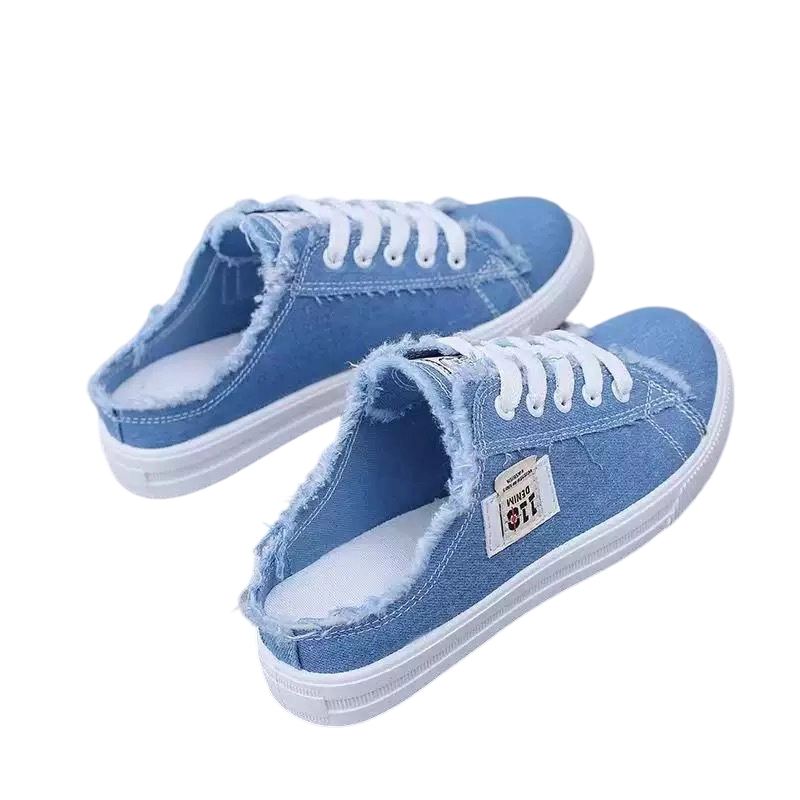 👟 50 % DE RÉDUCTION MAINTENANT ! 👖 Baskets mule en jean pour femme : faciles à enfiler, avec une semelle confortable et parfaites pour un look estival décontracté ☀️