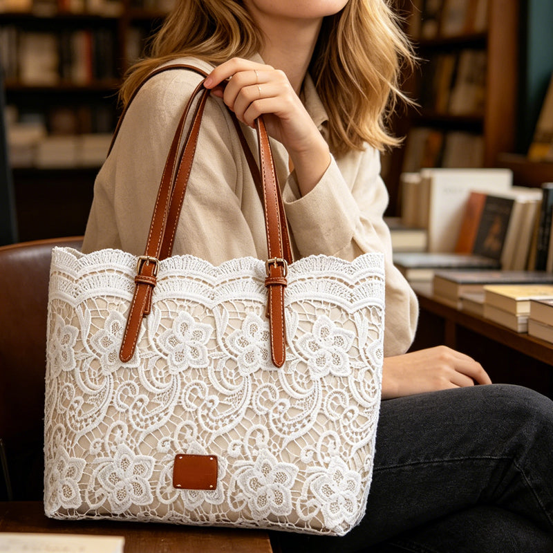 ⏳Offre à durée limitée⏰ Sac à bandoulière vintage en dentelle – Dentelle élégante, intérieur spacieux et bandoulière réglable