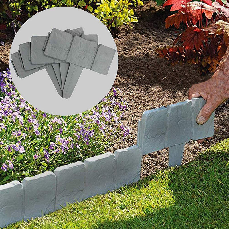 🌿 Clôture de Jardin Effet Pierre ✨⛰️ - Installation Facile | Extensible | Sans Outils | 4 Couleurs | Lot de 10 Pièces | 50 % DE RÉDUCTION