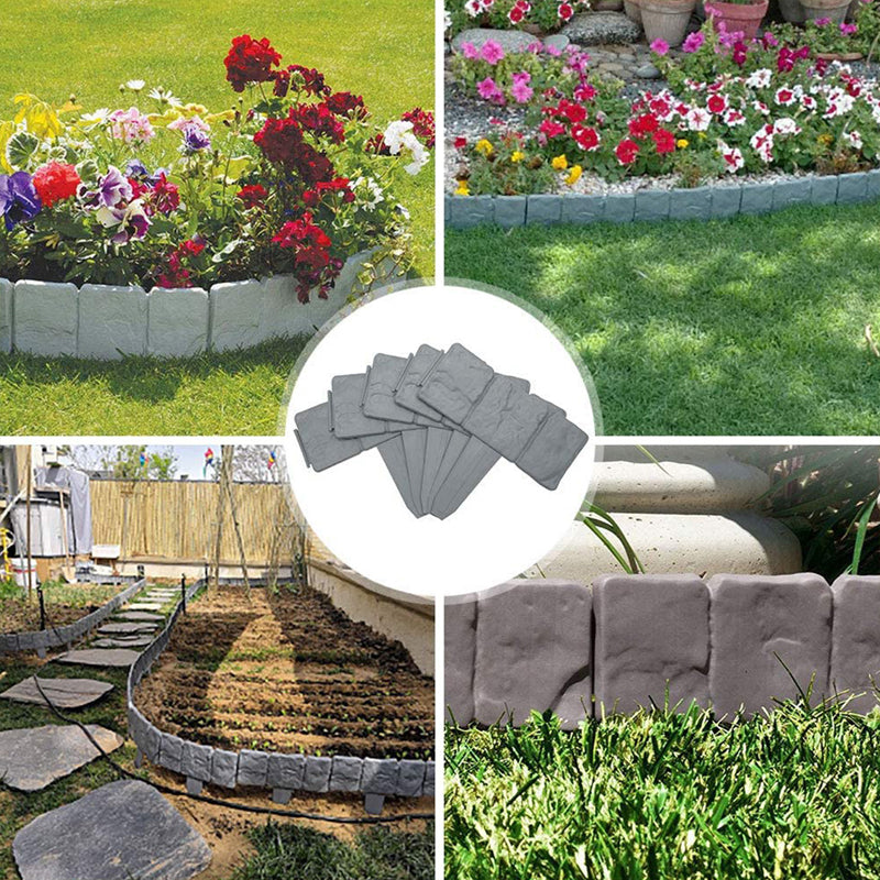 🌿 Clôture de Jardin Effet Pierre ✨⛰️ - Installation Facile | Extensible | Sans Outils | 4 Couleurs | Lot de 10 Pièces | 50 % DE RÉDUCTION