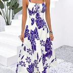 🥳SOLDES 2026🥳💞Plus de 50.000 VENDUS !🌼Robe florale à fines bretelles – Dos smocké, ligne A et légère