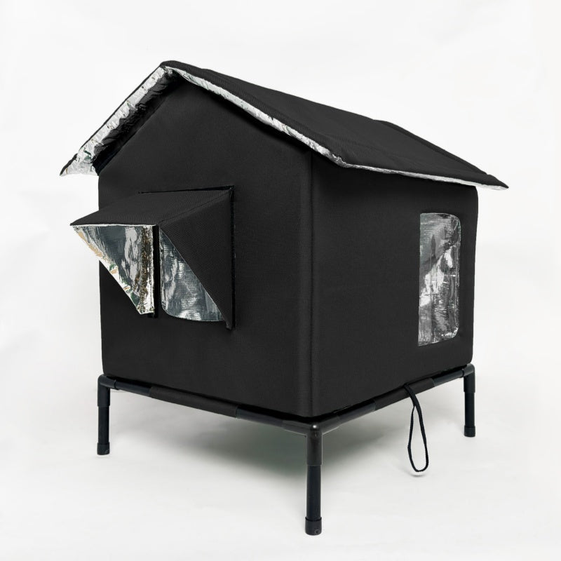 Niche pour chat d'extérieur 🏠 | Imperméable et thermique 🌡️ | Design surélevé de 12 cm 🐱 | Pliable et sûre en toutes saisons 🌧️