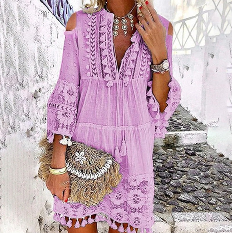 ⏳ Offre limitée : 50 % de réduction ⏰ 👗 Robe femme en coton et lin, ample et brodée 🌸