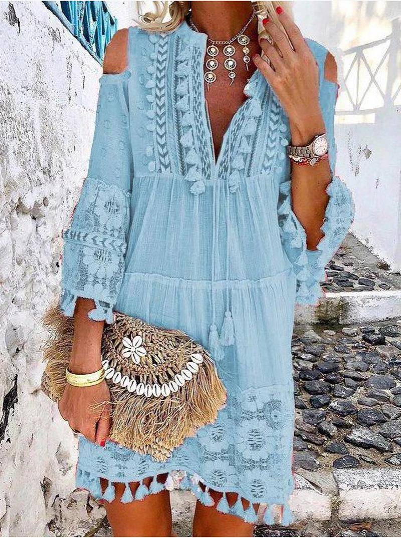 ⏳ Offre limitée : 50 % de réduction ⏰ 👗 Robe femme en coton et lin, ample et brodée 🌸