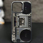 Coque de téléphone au design rétro boombox et lecteur de cassettes