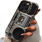 Coque de téléphone au design rétro boombox et lecteur de cassettes