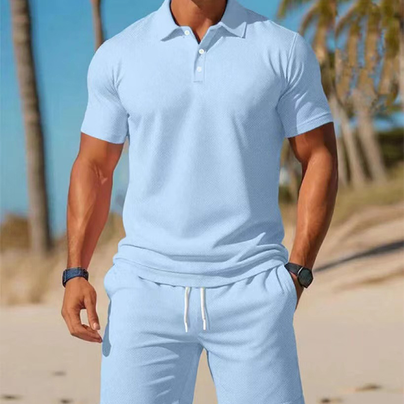 🔥 55 % DE RÉDUCTION MAINTENANT ! 🔥 Ensemble d'été 2 pièces pour hommes : Polo et short