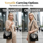 👜 50% DE RÉDUCTION POUR UNE DURÉE LIMITÉE ! ✨ Sac à main femme en crocodile brillant – Structuré, détails dorés, spacieux et élégant 💼