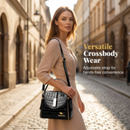 👜 50% DE RÉDUCTION POUR UNE DURÉE LIMITÉE ! ✨ Sac à main femme en crocodile brillant – Structuré, détails dorés, spacieux et élégant 💼