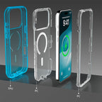 Coque magnétique transparente antichoc pour téléphones des séries 13 à 17