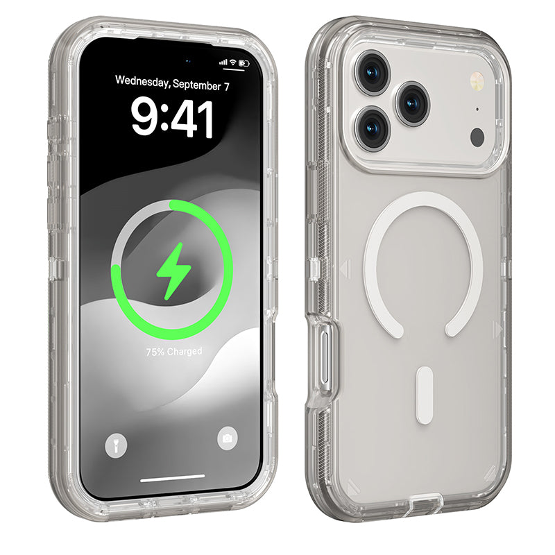 Coque magnétique transparente antichoc pour téléphones des séries 13 à 17