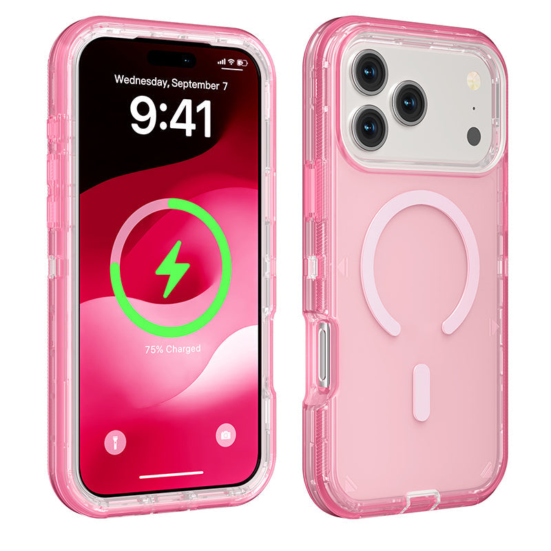 Coque magnétique transparente antichoc pour téléphones des séries 13 à 17