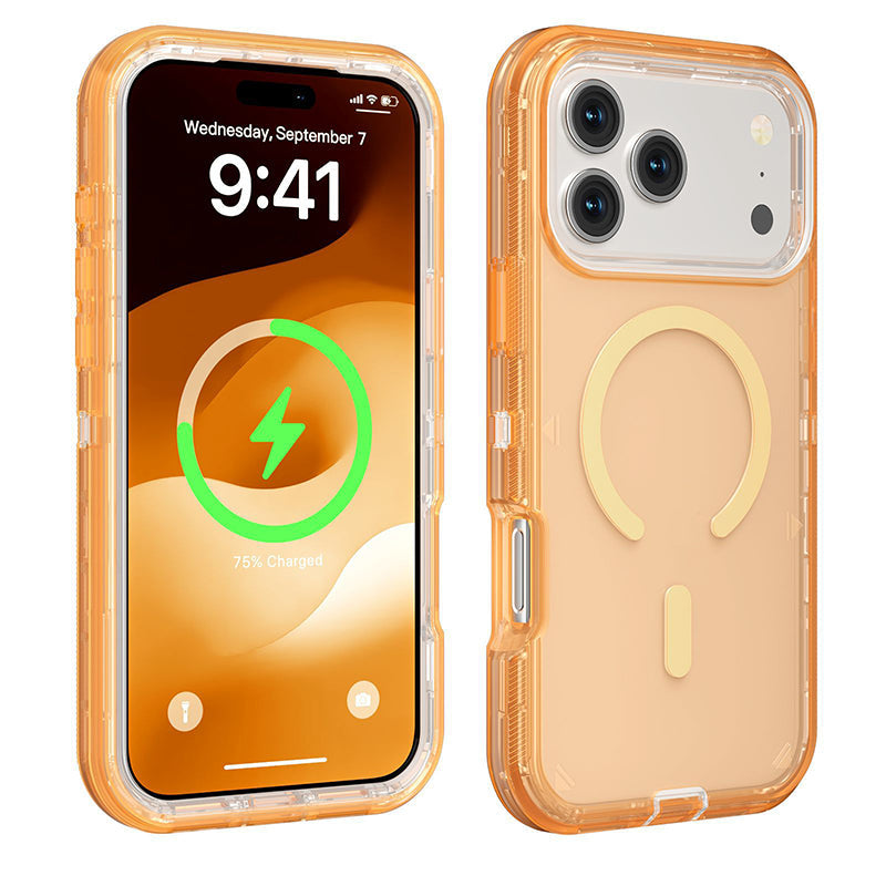 Coque magnétique transparente antichoc pour téléphones des séries 13 à 17