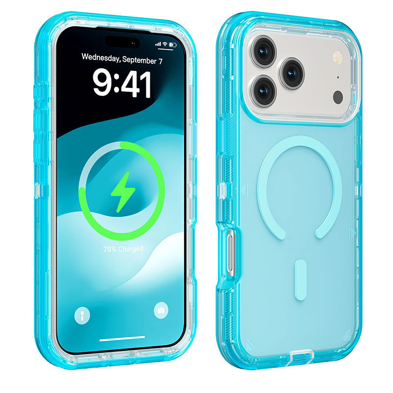 Coque magnétique transparente antichoc pour téléphones des séries 13 à 17