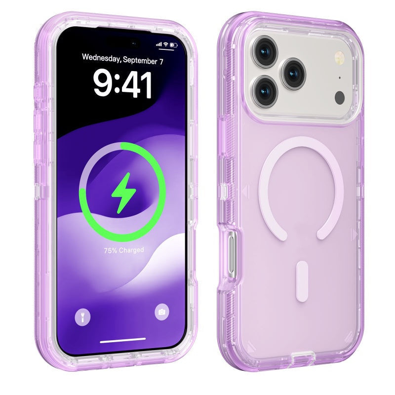 Coque magnétique transparente antichoc pour téléphones des séries 13 à 17