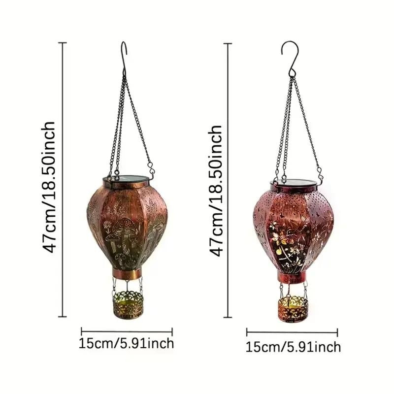 🎈 50 % DE RÉDUCTION POUR UNE DURÉE LIMITÉE ! ✨ Lanterne solaire montgolfière – Allumage automatique, projection d'ombres, résistante aux intempéries 🌿