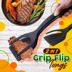 Fini les poêles rayées ! 🔥 Pince et Spatule 2-en-1 | Silicone Souple Antiadhésif et Résistant à la Chaleur