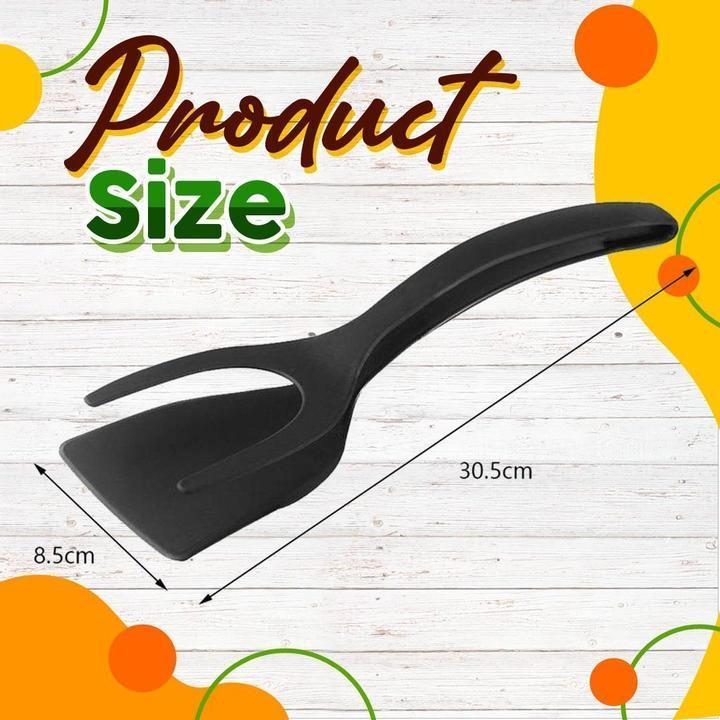 Fini les poêles rayées ! 🔥 Pince et Spatule 2-en-1 | Silicone Souple Antiadhésif et Résistant à la Chaleur