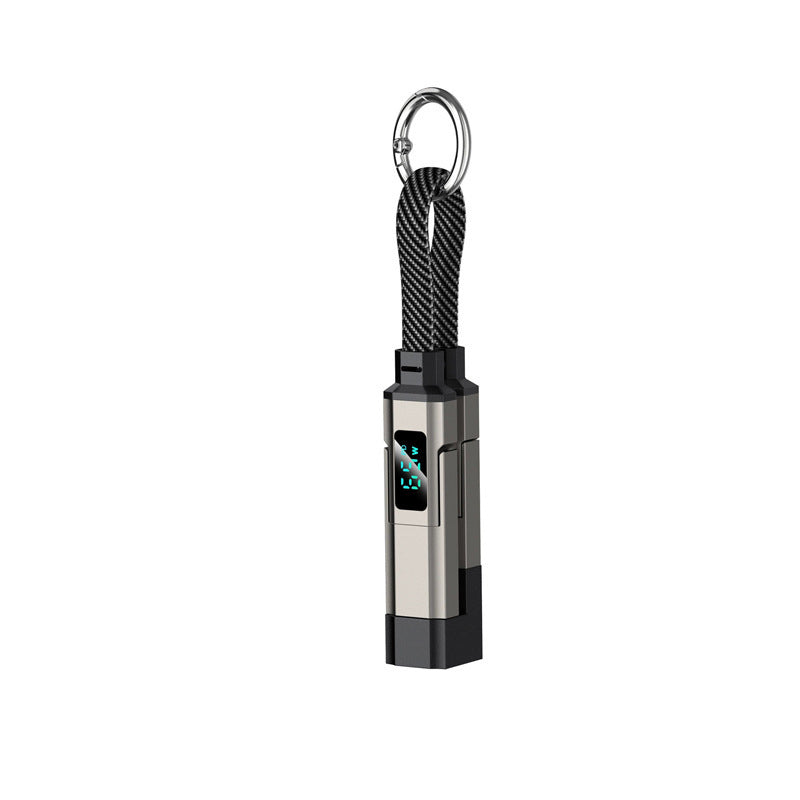 ⚡ Câble de Charge 4 en 1 avec Porte-clés – Affichage Numérique de la Puissance en Temps Réel | Nylon Tressé | Jusqu'à 65W+27W | Multi-appareil | 4 Couleurs | Ultra-Portable 📱🔋