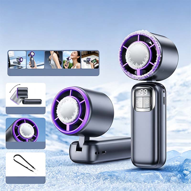 Ventilateur portable pliable avec fonction de refroidissement par glace