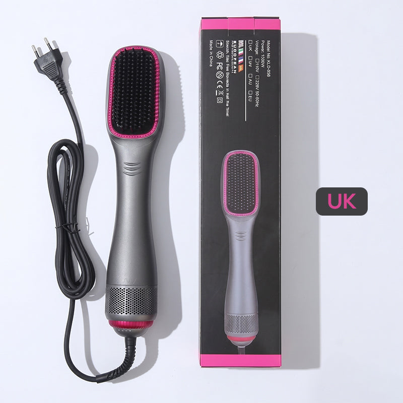💇‍♀️ Brosse Sèche-Cheveux Professionnelle 3-en-1 – 1000W, Plaques Flottantes, Tête Plate Extra-Large, 110-220V, Poignée Antidérapante – 2 Couleurs ✨🌿