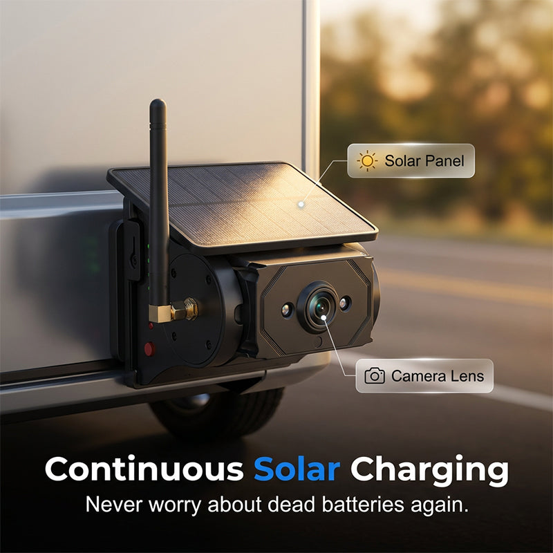 🚗 Caméra de Recul Sans Fil HD 📷 - Recharge Solaire | Pas de Câbles & Signal Stable | Idéale pour Voitures et Camping-Cars | Écran 7" & Étanche IP67 | 50% DE RÉDUCTION