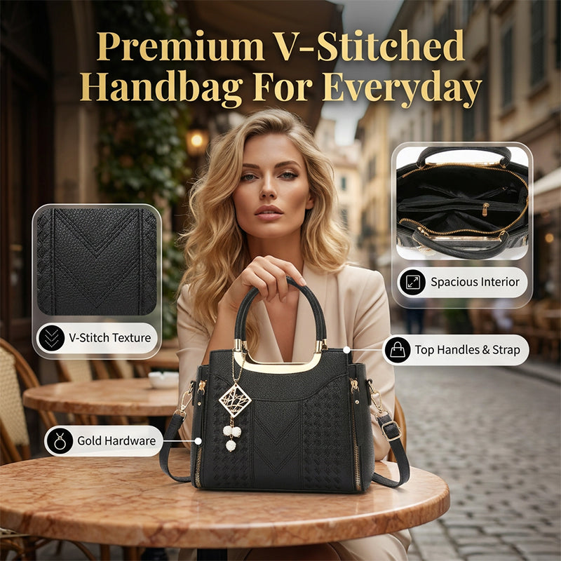 Élégant sac à main pour femme avec poignée supérieure et bandoulière