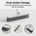 🧹Brosse 2 en 1 pour Joints & Coins avec Raclette de Sol – Manche Long en Acier Inoxydable 106cm, Tête Articulée 120°, Poils Durs + Caoutchouc Raclette, 2 Couleurs – Pour Carrelage, Salles de Bain & Sols 🏠💧