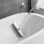 🧹Brosse 2 en 1 pour Joints & Coins avec Raclette de Sol – Manche Long en Acier Inoxydable 106cm, Tête Articulée 120°, Poils Durs + Caoutchouc Raclette, 2 Couleurs – Pour Carrelage, Salles de Bain & Sols 🏠💧