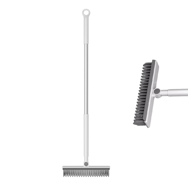 🧹Brosse 2 en 1 pour Joints & Coins avec Raclette de Sol – Manche Long en Acier Inoxydable 106cm, Tête Articulée 120°, Poils Durs + Caoutchouc Raclette, 2 Couleurs – Pour Carrelage, Salles de Bain & Sols 🏠💧