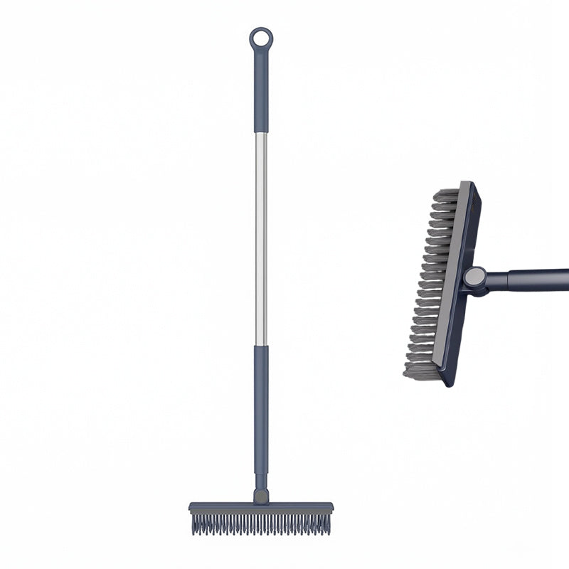🧹Brosse 2 en 1 pour Joints & Coins avec Raclette de Sol – Manche Long en Acier Inoxydable 106cm, Tête Articulée 120°, Poils Durs + Caoutchouc Raclette, 2 Couleurs – Pour Carrelage, Salles de Bain & Sols 🏠💧