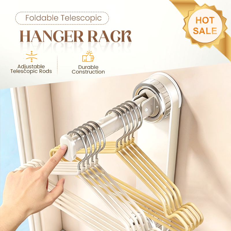👕Cintre Pliable à Ventouse | Fixation Sans Perçage et Télescopique Gain de Place 🧲 | Idéal pour Salle de Bain, Balcon et Entrée 🏠 | ABS Résistant en 3 Modèles 🛡️