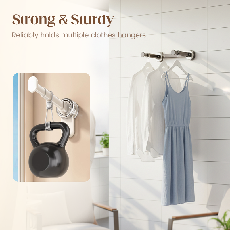 👕Cintre Pliable à Ventouse | Fixation Sans Perçage et Télescopique Gain de Place 🧲 | Idéal pour Salle de Bain, Balcon et Entrée 🏠 | ABS Résistant en 3 Modèles 🛡️