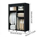 👗 Armoire Penderie Ouverte Portable – Structure en Acier | Tissu Respirant | Barre de Penderie + Étagères | 3 Tailles | Noir ou Gris | Montage Facile | Pour Chambre & Dressing 🏠✨
