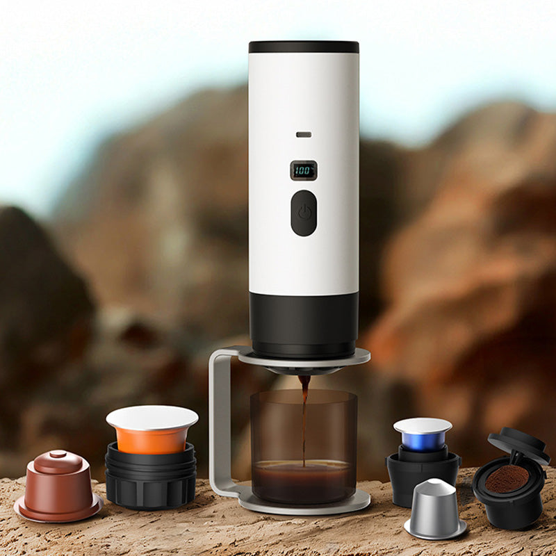 ☕Machine à Café Espresso Portable | Écran Numérique 📟 | Recharge Type-C ⚡ | Parfaite pour les Voyages et le Camping 🏕️
