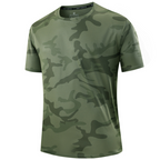 T-shirt sportive camouflage à séchage rapide pour hommes