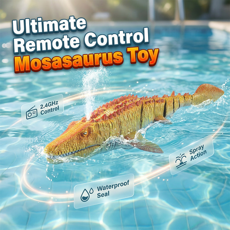 Jouet Mosasaure Nageur RC 2.4G avec Jets d'Eau